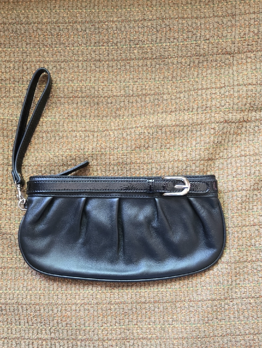 Ann Taylor Loft Black Leather Wristlet Purse